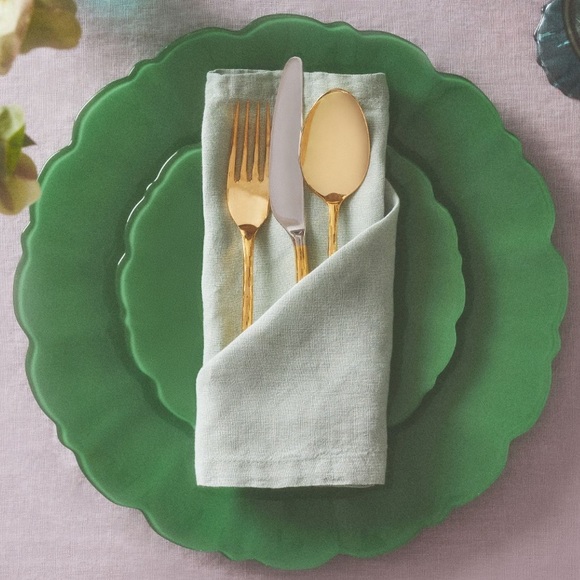 Anthropologie Other - LAST SET💎Adley Kelly glass chargers / plates